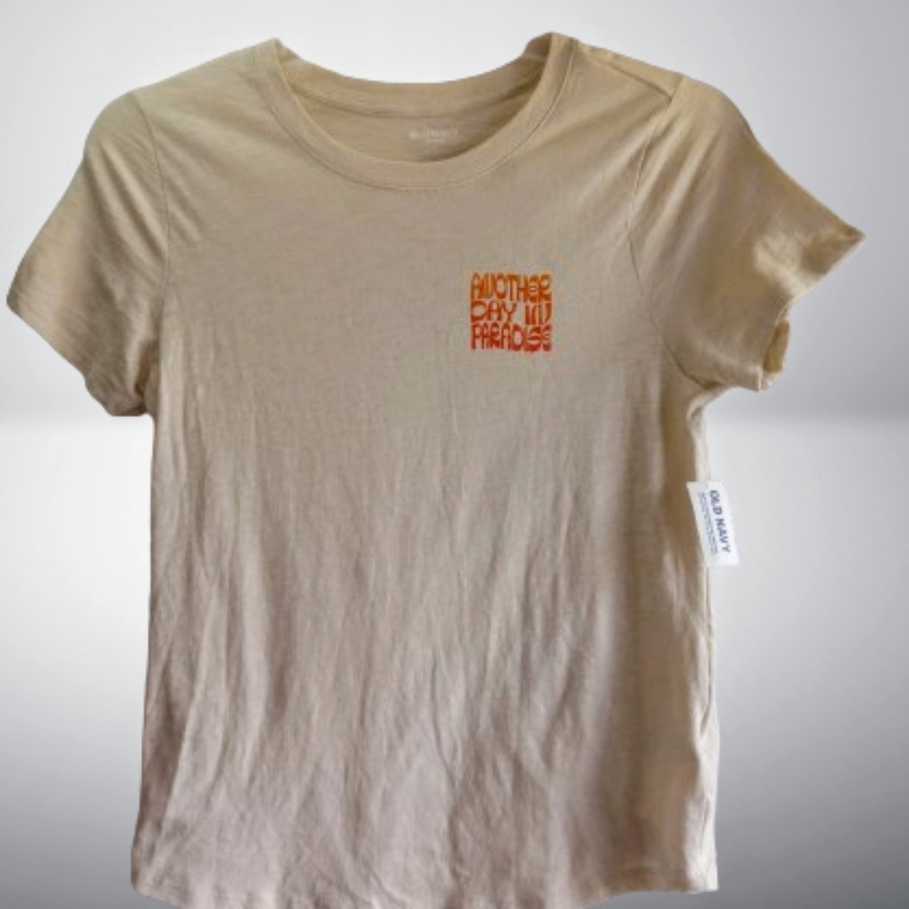 Old Navy brand Another Day In Paradise Women's Short Sleeve T-Shirt Size Small
